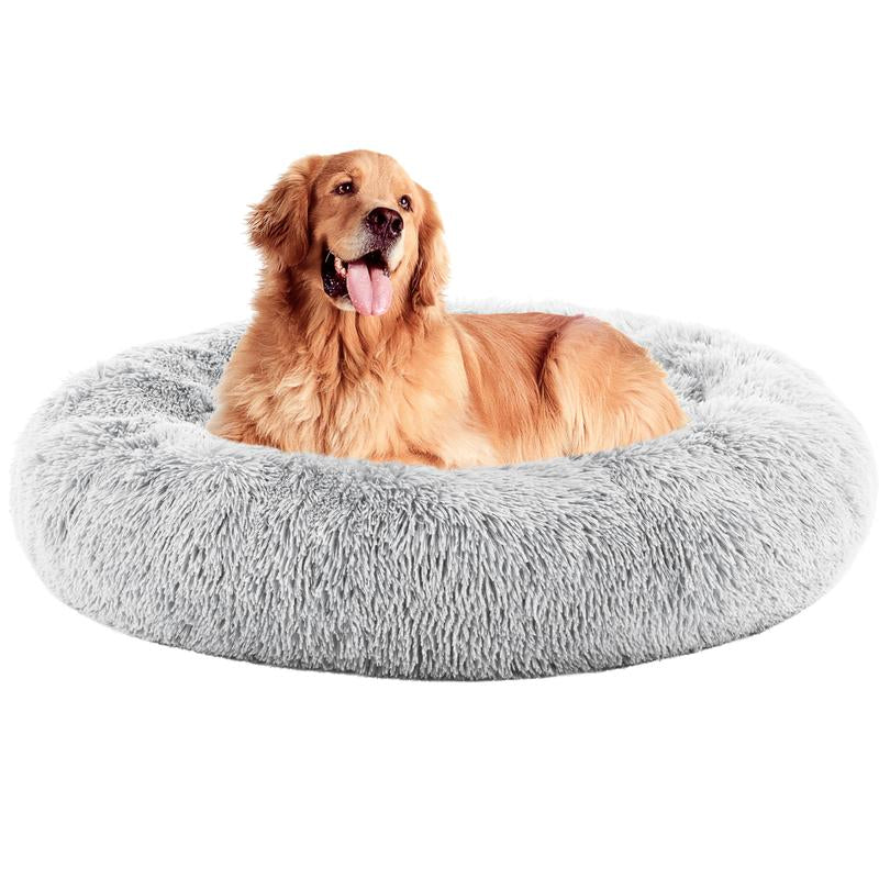 【Deal】Sweetcrispy Official Soothing Donut Pet Bed for Cats & Pups | Machine-Washable Cozy Nest | Plush Waterproof Faux Fur