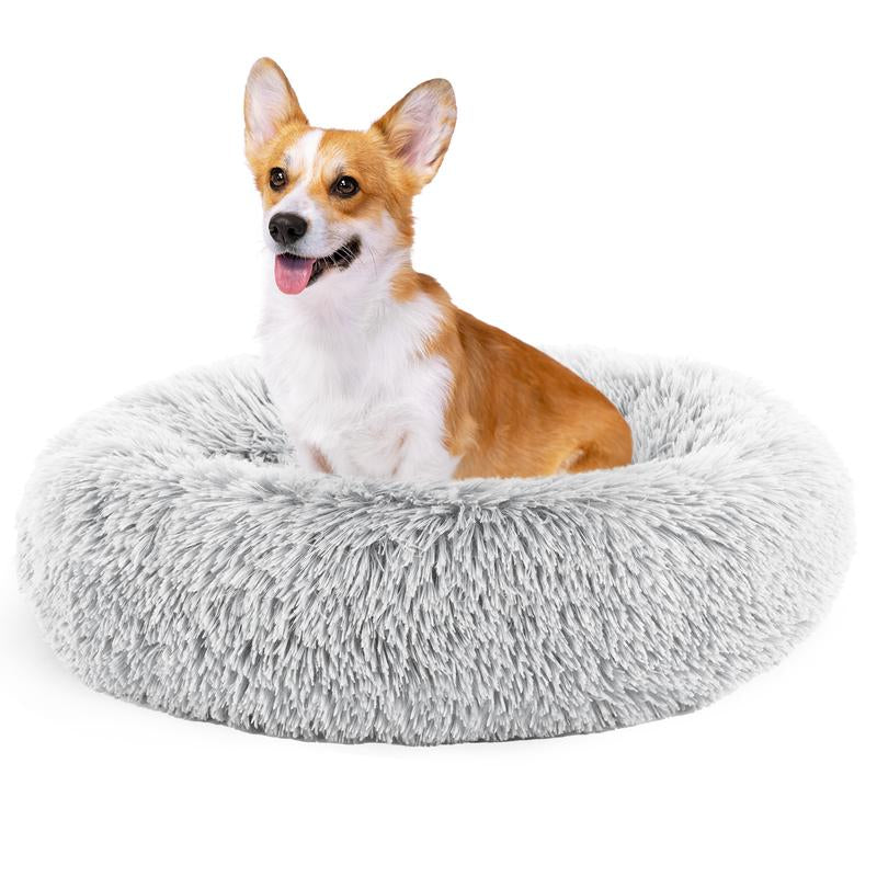 【Deal】Sweetcrispy Official Soothing Donut Pet Bed for Cats & Pups | Machine-Washable Cozy Nest | Plush Waterproof Faux Fur