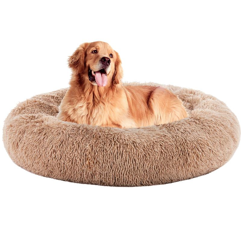 【Deal】Sweetcrispy Official Soothing Donut Pet Bed for Cats & Pups | Machine-Washable Cozy Nest | Plush Waterproof Faux Fur
