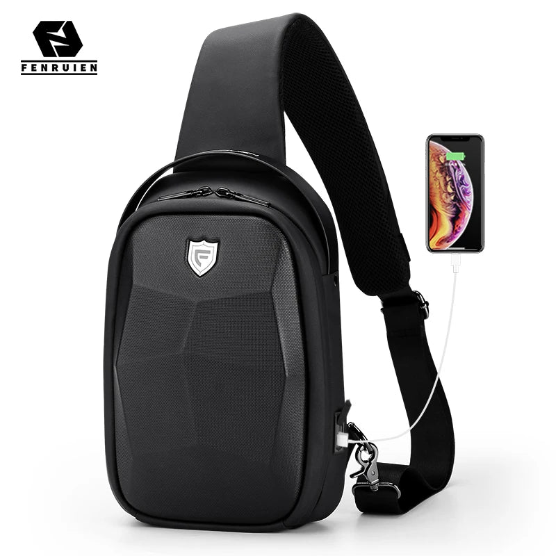 2021 New Creative Crossbody Bag for Men Waterproof Anti-Theft Men'S Shoulder Bag Multifunction USB Charging Chest Bags