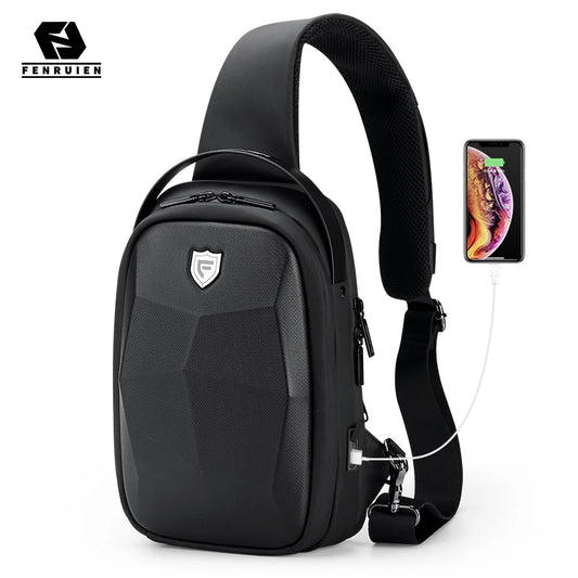 2021 New Creative Crossbody Bag for Men Waterproof Anti-Theft Men'S Shoulder Bag Multifunction USB Charging Chest Bags