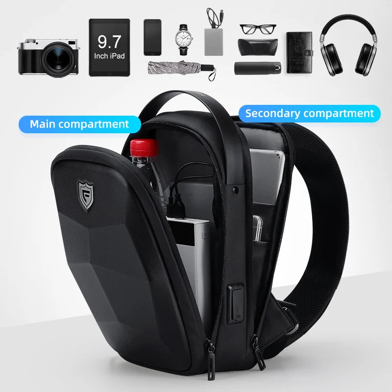 2021 New Creative Crossbody Bag for Men Waterproof Anti-Theft Men'S Shoulder Bag Multifunction USB Charging Chest Bags