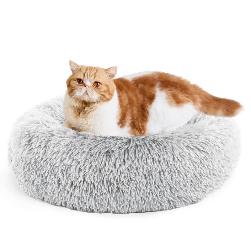 【Deal】Sweetcrispy Official Soothing Donut Pet Bed for Cats & Pups | Machine-Washable Cozy Nest | Plush Waterproof Faux Fur